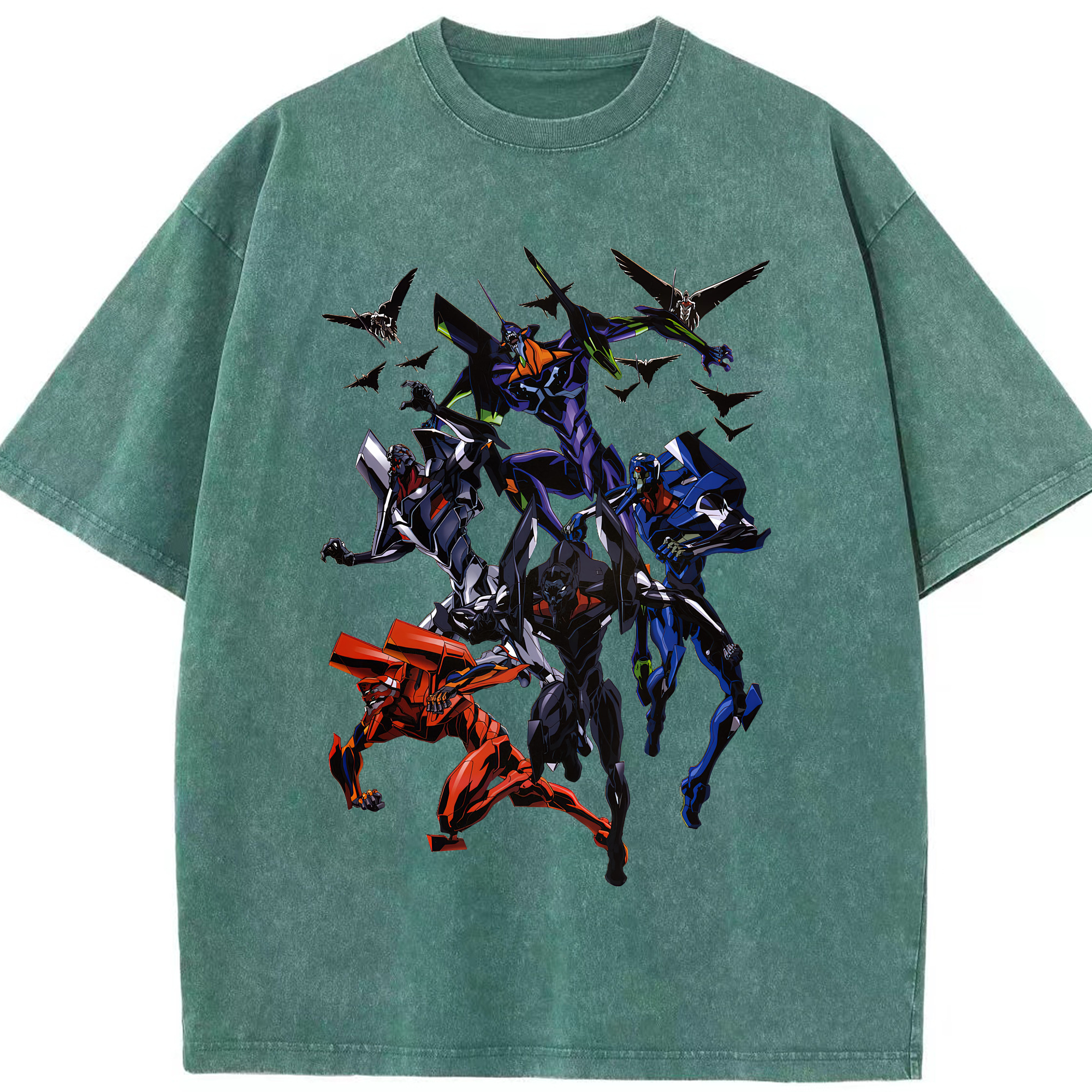 （画像用） EVA 新世紀エヴァンゲリオン 綿100% ヴィンテージ風 半袖Tシャツ（フロントプリント）